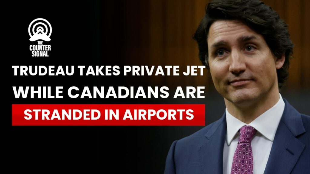 Trudeau takes private jet while Canadians are stranded in airports
