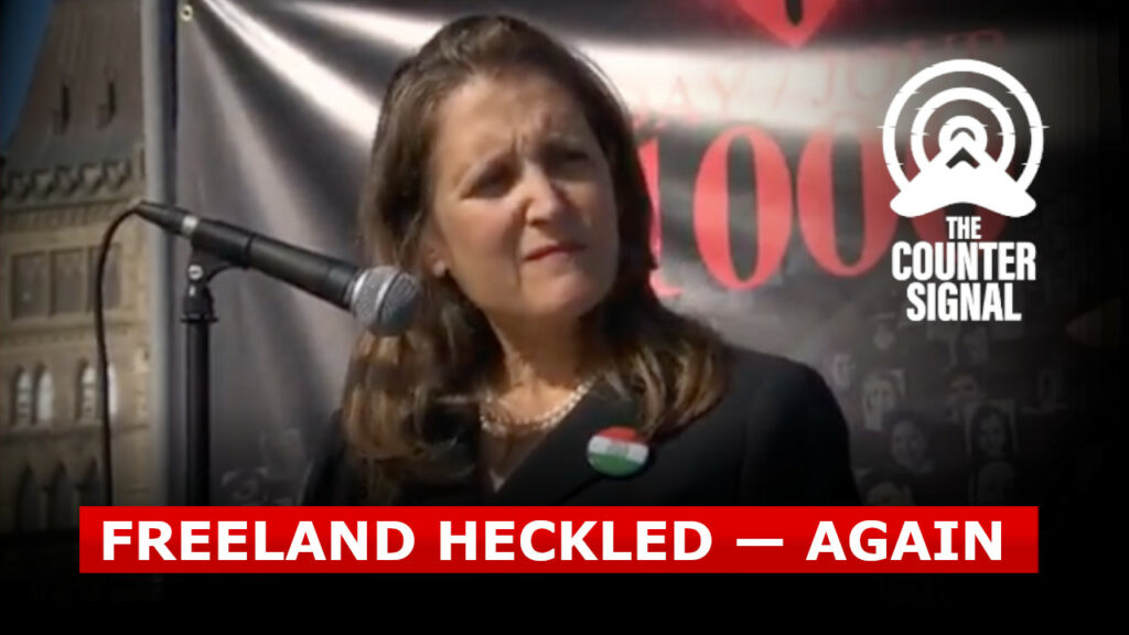 Freeland heckled for 'supporting the Islamic brutal regime in Iran'